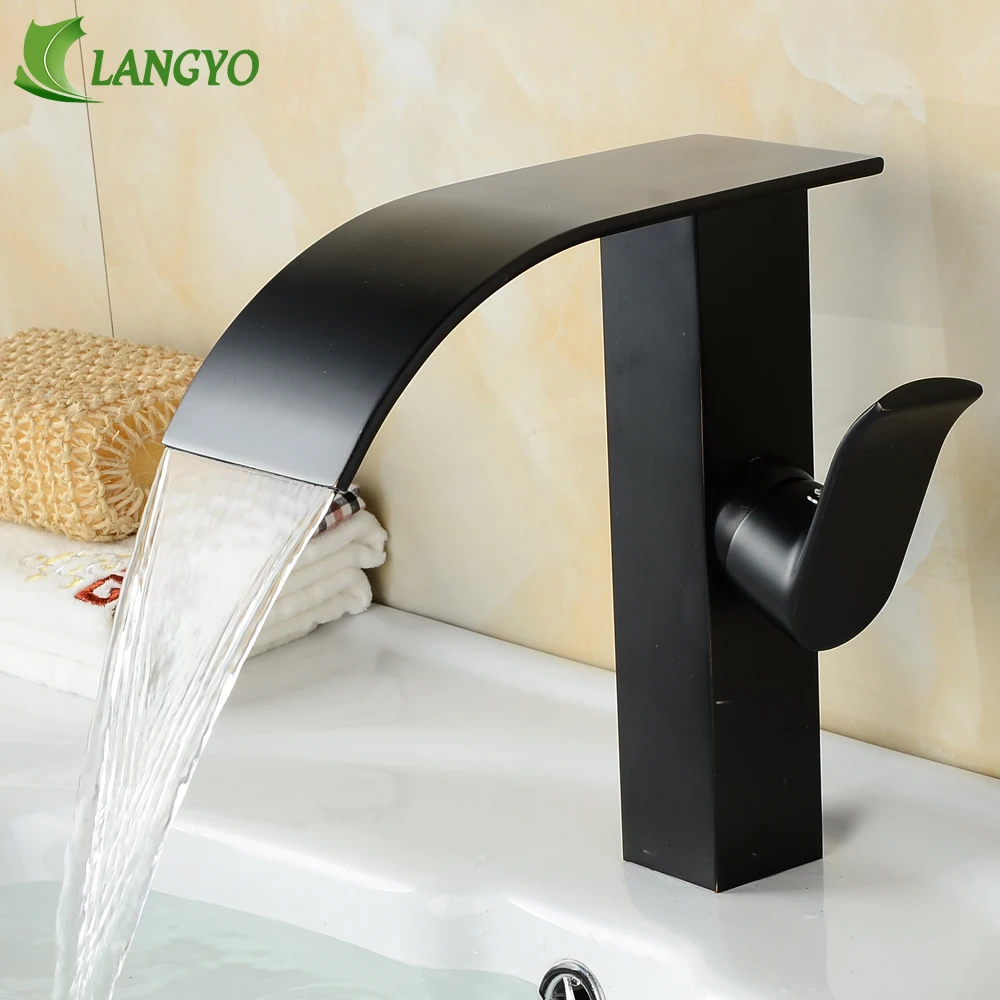 LANGYO New Bathroom Basin Waterfall Faucet Brushed Nickel Black Finish Brass Hot Water Single Handle Vessel Basin Tap Mixer
LANGYO New Bathroom Basin Waterfall Faucet Brushed Nickel Black Finish Brass Hot Water Single Handle Vessel Basin Tap Mixer
