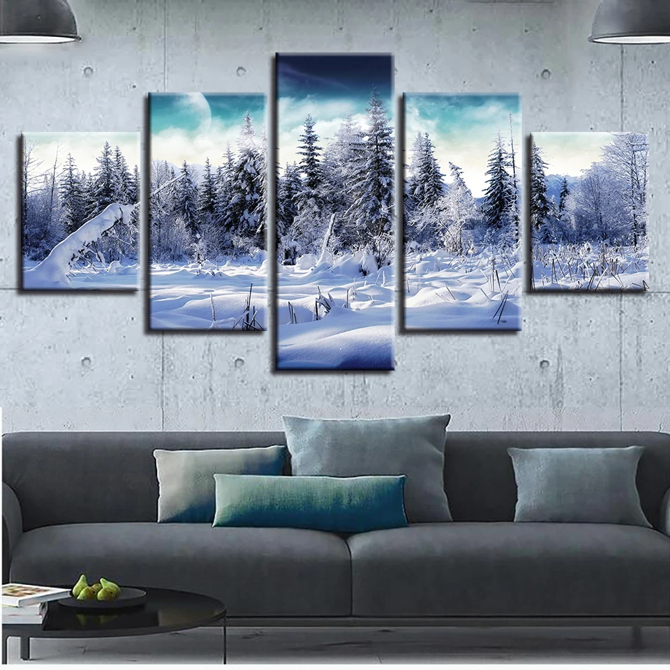 Art Pictures HD Printed Decoration Home Living Room Wall 5 Pieces Forest Snow Landscape Modular Framework Poster Canvas Painting
Art Pictures HD Printed Decoration Home Living Room Wall 5 Pieces Forest Snow Landscape Modular Framework Poster Canvas Painting