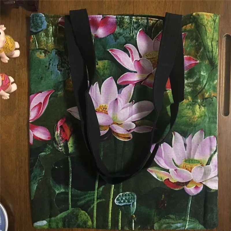 YILE Handmade 2-layer Black Lining Cotton Linen Eco Shopping Tote Shoulder Bag Lotus Flower 1756
YILE Handmade 2-layer Black Lining Cotton Linen Eco Shopping Tote Shoulder Bag Lotus Flower 1756