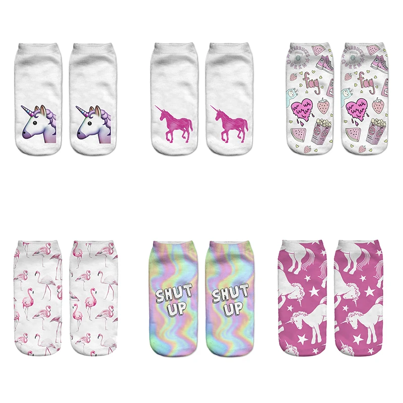 DeanFire New Arrival Kawaii Flamingo Unicorn 3D Printed Cartoon Women's Low Cut Ankle Socks Novelty Casual Socks
DeanFire New Arrival Kawaii Flamingo Unicorn 3D Printed Cartoon Women's Low Cut Ankle Socks Novelty Casual Socks