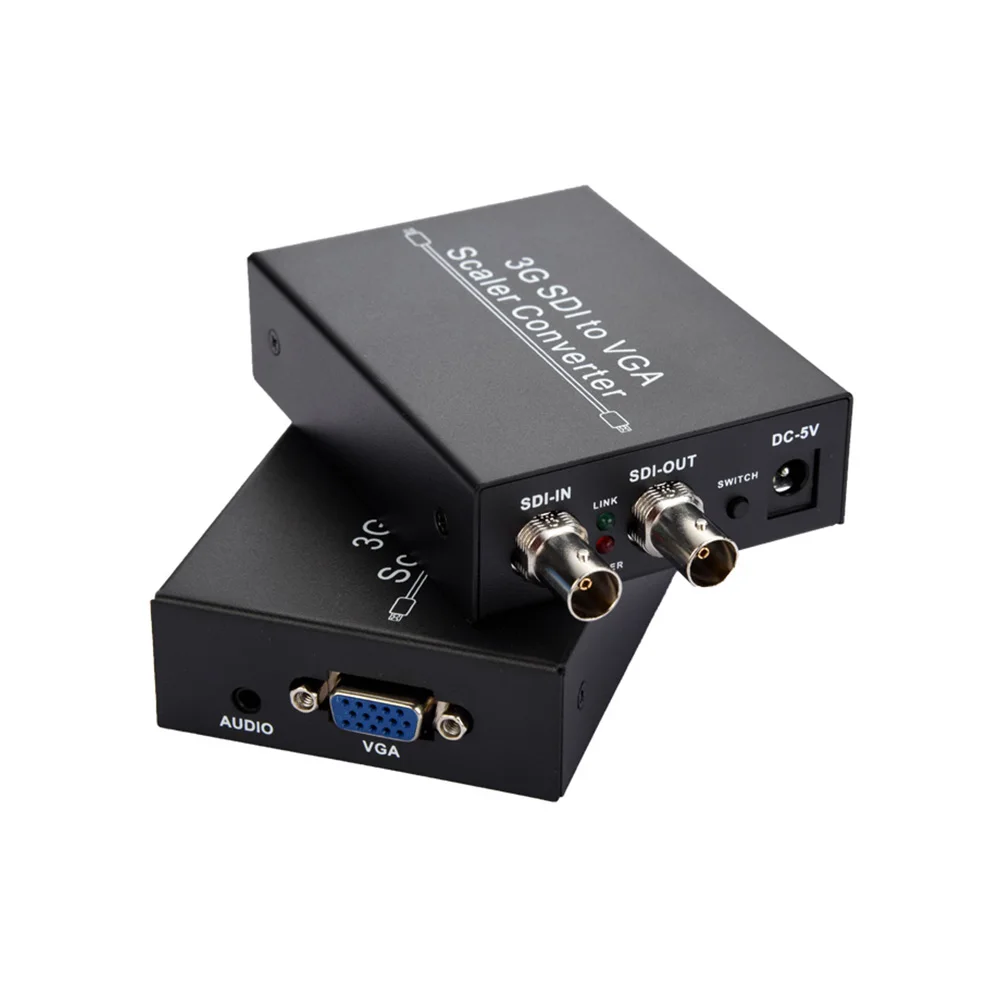 3G SDI to VGA scaler converter SD/HD/3G SDI Aadapter Extender shown on VGA Displays with L/R output
3G SDI to VGA scaler converter SD/HD/3G SDI Aadapter Extender shown on VGA Displays with L/R output