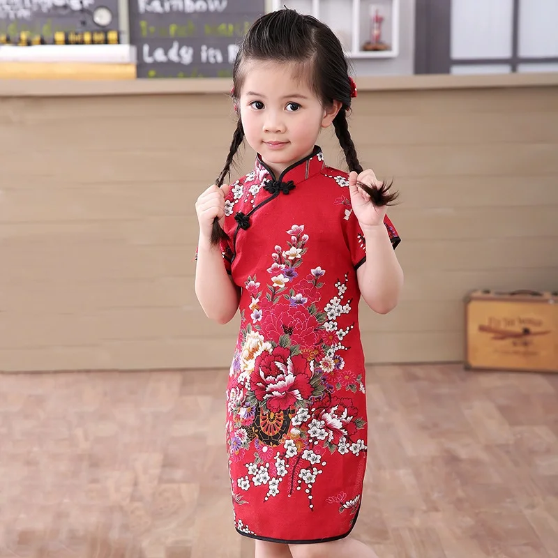 New 2021 Girls Cheongsam Cotton A-Line Dress Chinese Style Straight Elegant Kids Dresses Traditional Chinese Garments 80-155
New 2021 Girls Cheongsam Cotton A-Line Dress Chinese Style Straight Elegant Kids Dresses Traditional Chinese Garments 80-155