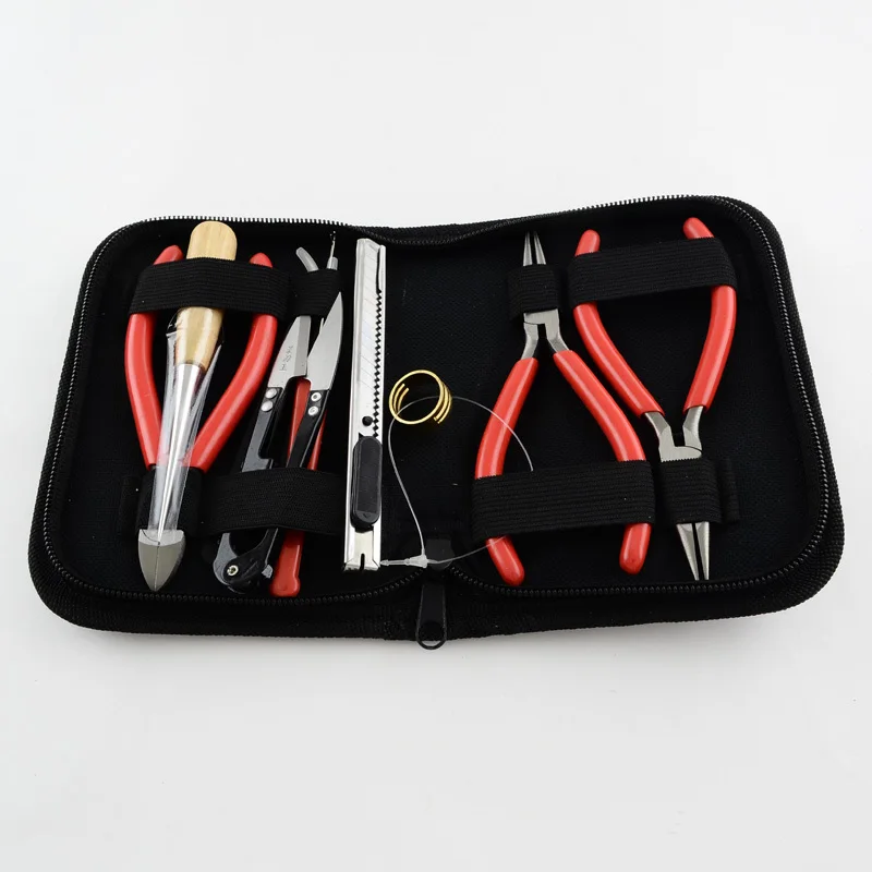 10pcs/set DIY Jewelry Tool Sets with Plies Scissor Beading Tweezers and Pins Black 155x110x32mm DIY Supplies Jewelry Equipment
10pcs/set DIY Jewelry Tool Sets with Plies Scissor Beading Tweezers and Pins Black 155x110x32mm DIY Supplies Jewelry Equipment