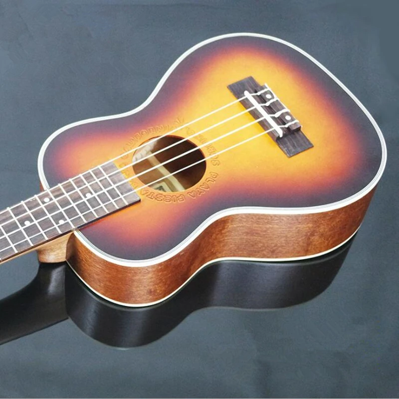 

23 inch Rosewood Fingerboard Ukulele Four Aquila Strings 17 Fret Hawaiian ukelele Acoustic Electric guitar Sunset color pickup