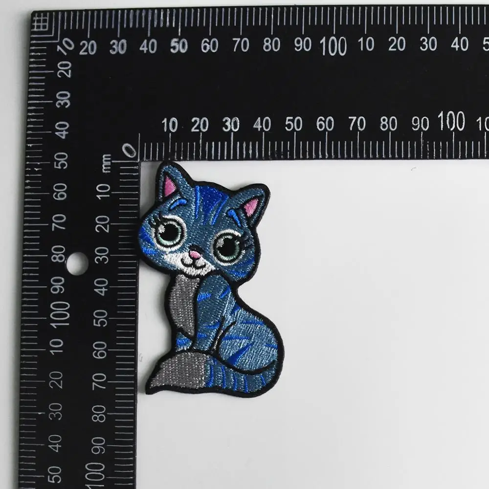 Симпатичные нашивки в виде кота Высококачественная вышивка нашивка для ткани
