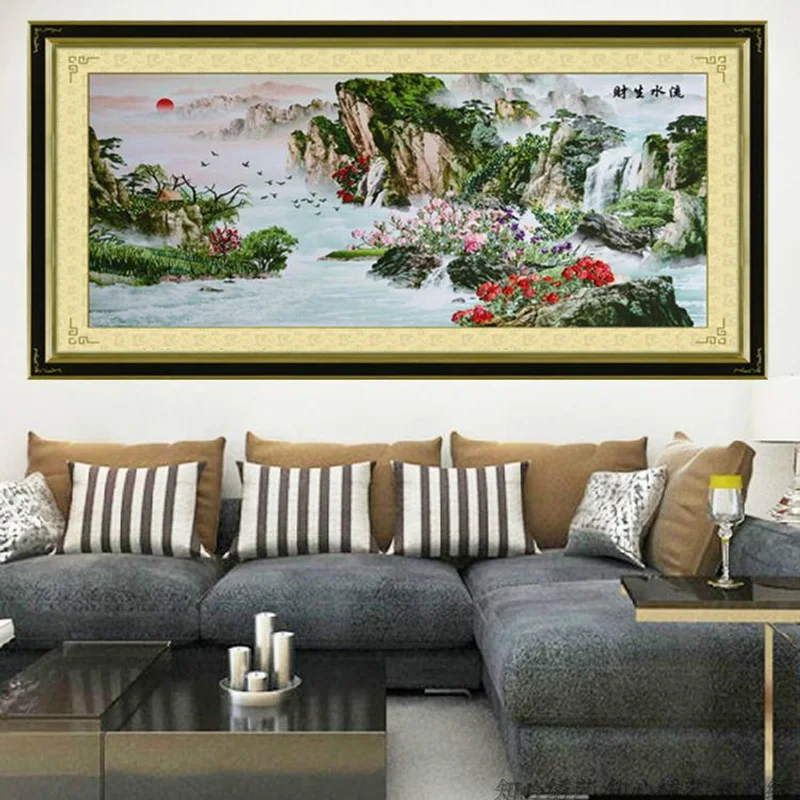 Китайский пейзаж Сделай Сам лента вышивка живопись Рукоделие 3d печати Набор для