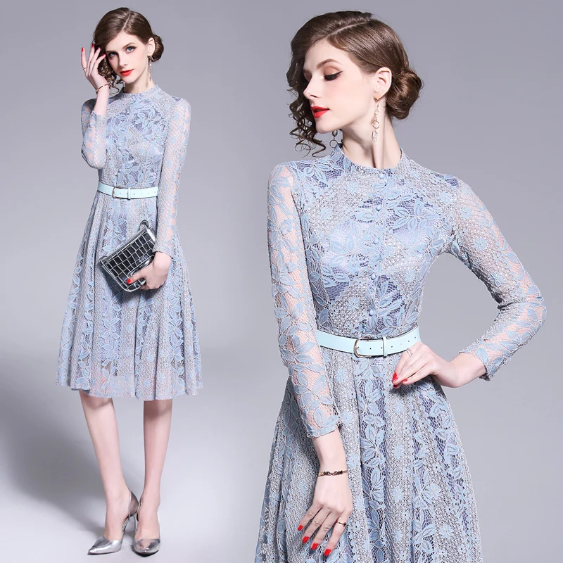 Fashion High Street New Women's Mid-length Ladies Temperament Retro 50s60s Slim A-line Casual Elegant Lace Women Party Dresses
Fashion High Street New Women's Mid-length Ladies Temperament Retro 50s60s Slim A-line Casual Elegant Lace Women Party Dresses