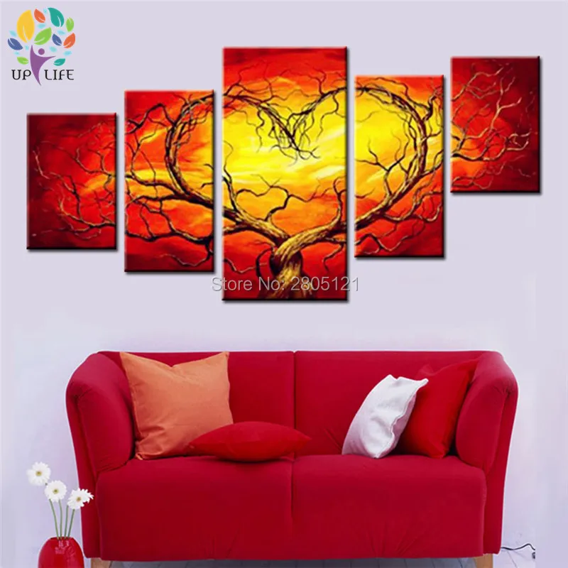 hand painted designed red heart canvas art modular painting tree plant picture 5 piece group wall canvas picture bright decor
hand painted designed red heart canvas art modular painting tree plant picture 5 piece group wall canvas picture bright decor