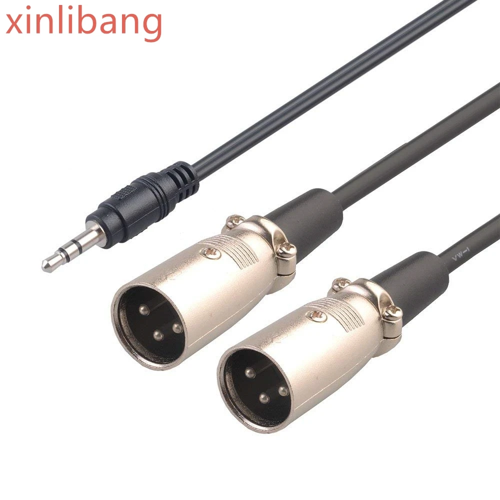3.5mm Male Plug To 2 Dual XLR Male Plug Converter Adapter Extension Cable Cord - 1ft
3.5mm Male Plug To 2 Dual XLR Male Plug Converter Adapter Extension Cable Cord - 1ft
