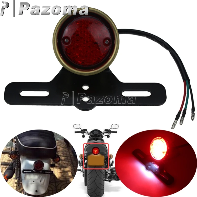 Aluminum Retro Style Motorcycle LED Tail Light Rear Brake Stop Lamp w/ License Plate Bracket For Harley Bobber Chopper Cruiser
Aluminum Retro Style Motorcycle LED Tail Light Rear Brake Stop Lamp w/ License Plate Bracket For Harley Bobber Chopper Cruiser