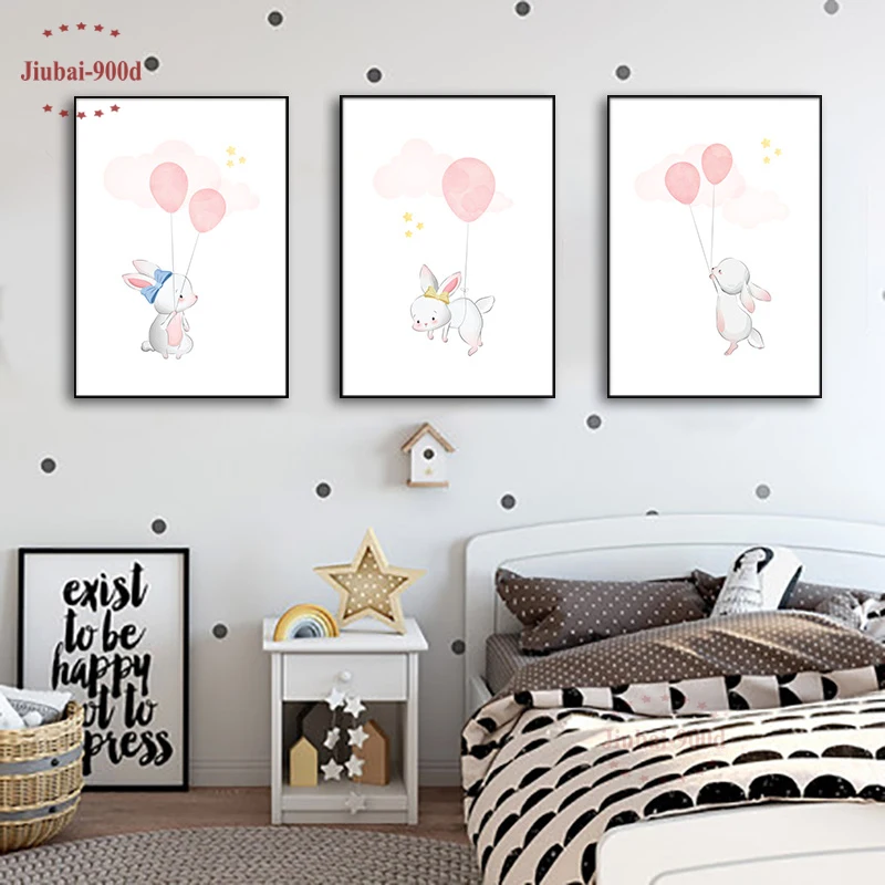 900D Kids Room Cartoon Animal Poster Cute Bunny Picture Canvas Painting Nursery Wall Art Decorative Balloon Print Pictures NUR25
900D Kids Room Cartoon Animal Poster Cute Bunny Picture Canvas Painting Nursery Wall Art Decorative Balloon Print Pictures NUR25