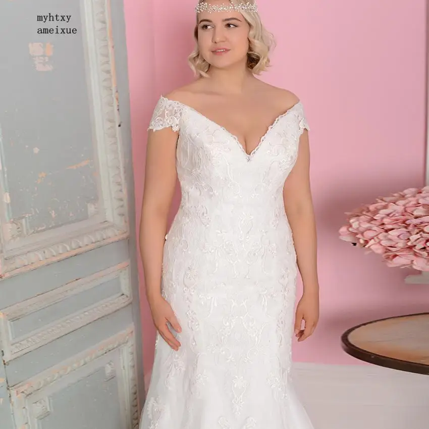 Sexy V-neck Mermaid Wedding Dresses 2020 Plus Size Gelinlik Tulle Lace Wedding Gowns Bride Dress Vestido De Novia Custom Made
Sexy V-neck Mermaid Wedding Dresses 2020 Plus Size Gelinlik Tulle Lace Wedding Gowns Bride Dress Vestido De Novia Custom Made