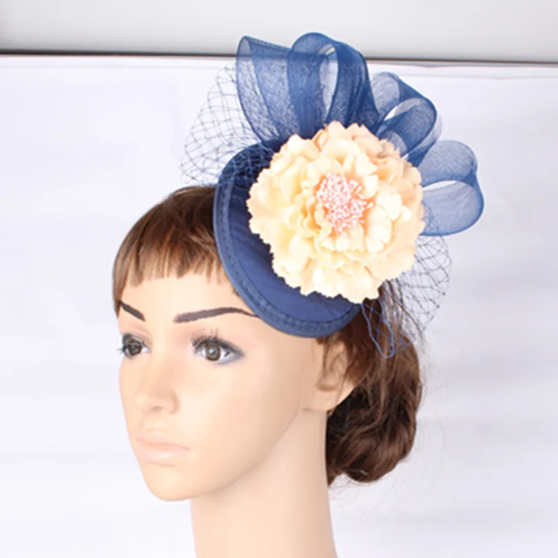 New Style Party Silk Flower Headwear With Fascinator Navy Hat Fashion Wedding Hair Accessories Occasion Hats Bridal Veils Decor
New Style Party Silk Flower Headwear With Fascinator Navy Hat Fashion Wedding Hair Accessories Occasion Hats Bridal Veils Decor