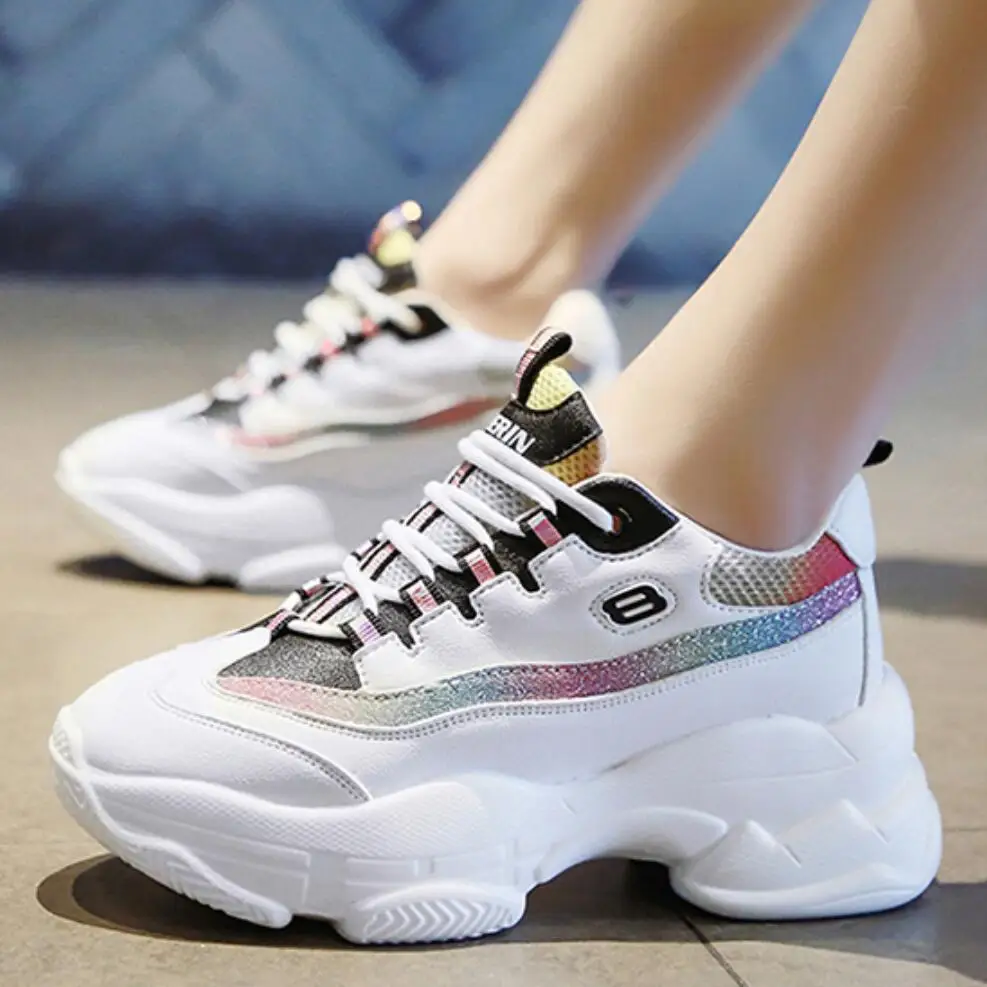 Koovan Women's Sneakers Breathable Shoes Woman 2019 Spring New Supercasual Smoked Sneakers Thick Bottom Increased 7cm
Koovan Women's Sneakers Breathable Shoes Woman 2019 Spring New Supercasual Smoked Sneakers Thick Bottom Increased 7cm