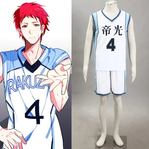 Kuroko no Basuke Anime Boys' Basketball Uniform Akashi Seijyuurou No.4 Cosplay Costume Men Sportswear For Halloween
Kuroko no Basuke Anime Boys' Basketball Uniform Akashi Seijyuurou No.4 Cosplay Costume Men Sportswear For Halloween