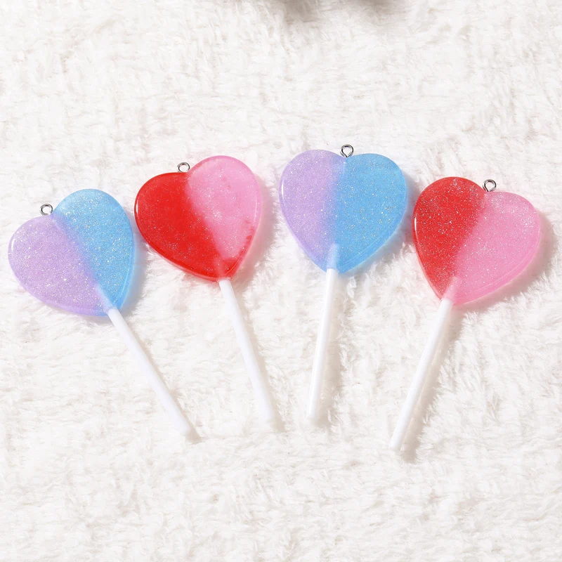 10pcs Cute Heart Lollipops Flatback Resin Cabochon Craft For keychain pendant necklace charms Accept customization
10pcs Cute Heart Lollipops Flatback Resin Cabochon Craft For keychain pendant necklace charms Accept customization