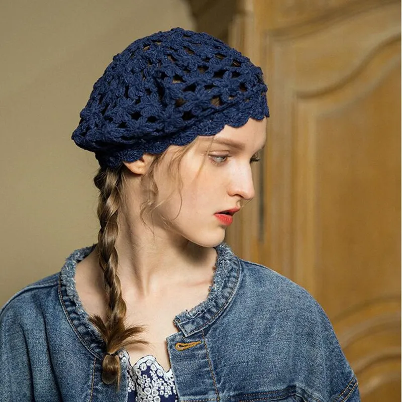 Hand-woven Beret Hat Women Spring Autumn Korean Leisure Party Flower Hollow Caps Sweet Lovely British Knitted Fashion Hats H6782
Hand-woven Beret Hat Women Spring Autumn Korean Leisure Party Flower Hollow Caps Sweet Lovely British Knitted Fashion Hats H6782