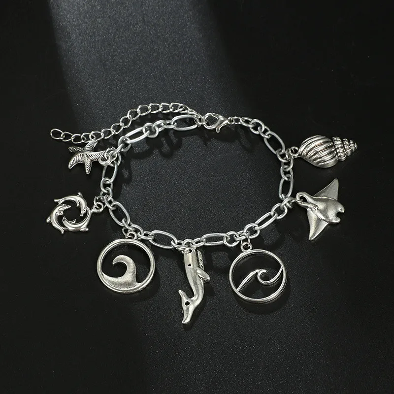 Beach Whale Hollow Wave Dolphin Starfish Anklets Bracelets Vintage Silver Color Anklets Chain For Female Wedding Gift Jewelry
Beach Whale Hollow Wave Dolphin Starfish Anklets Bracelets Vintage Silver Color Anklets Chain For Female Wedding Gift Jewelry