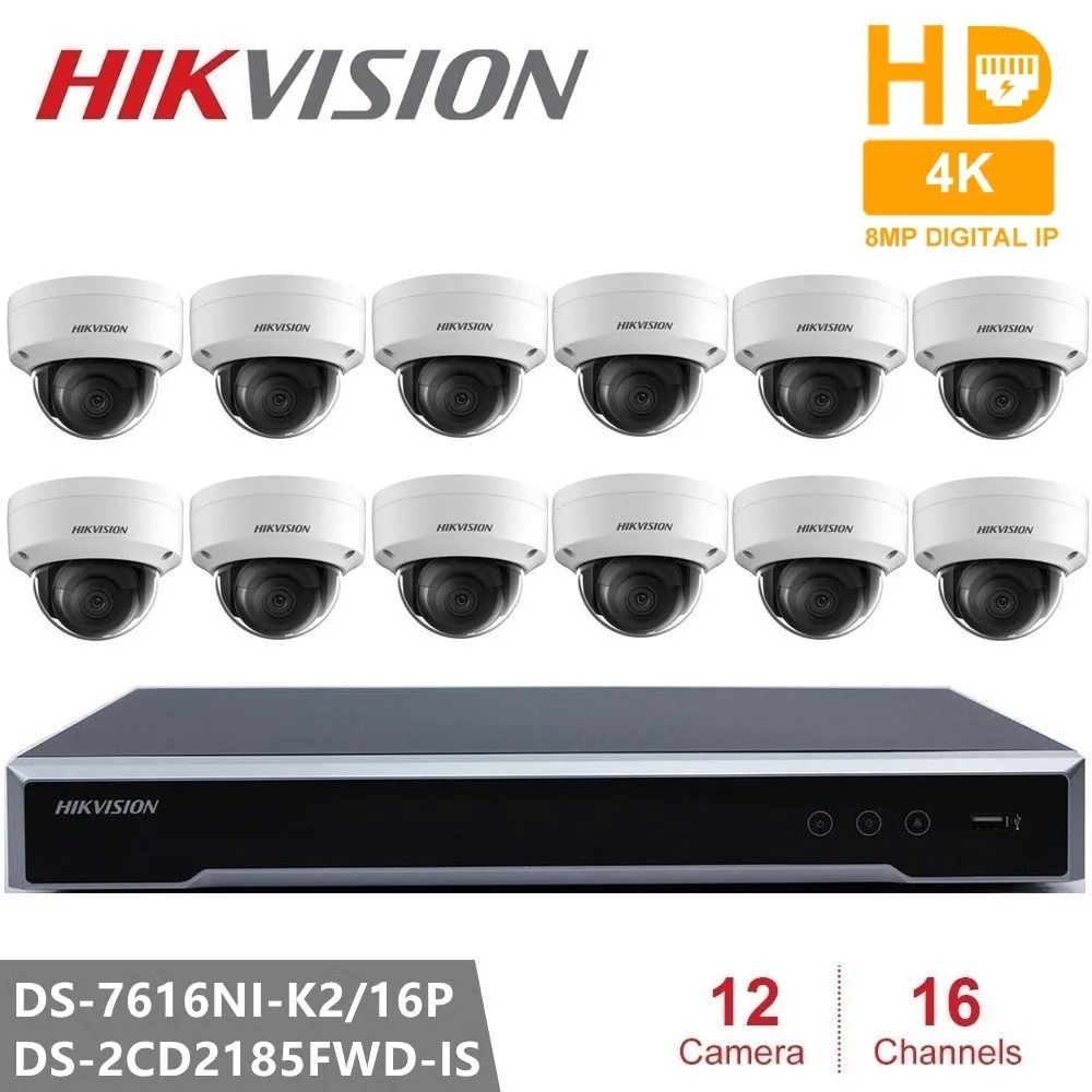 Hikvision Video Surveillance DS-7616NI-K2/16P Embedded Plug & Play NVR 4K H.265+ DS-2CD2185FWD-IS 8MP IP Camera for Home Safety
Hikvision Video Surveillance DS-7616NI-K2/16P Embedded Plug & Play NVR 4K H.265+ DS-2CD2185FWD-IS 8MP IP Camera for Home Safety