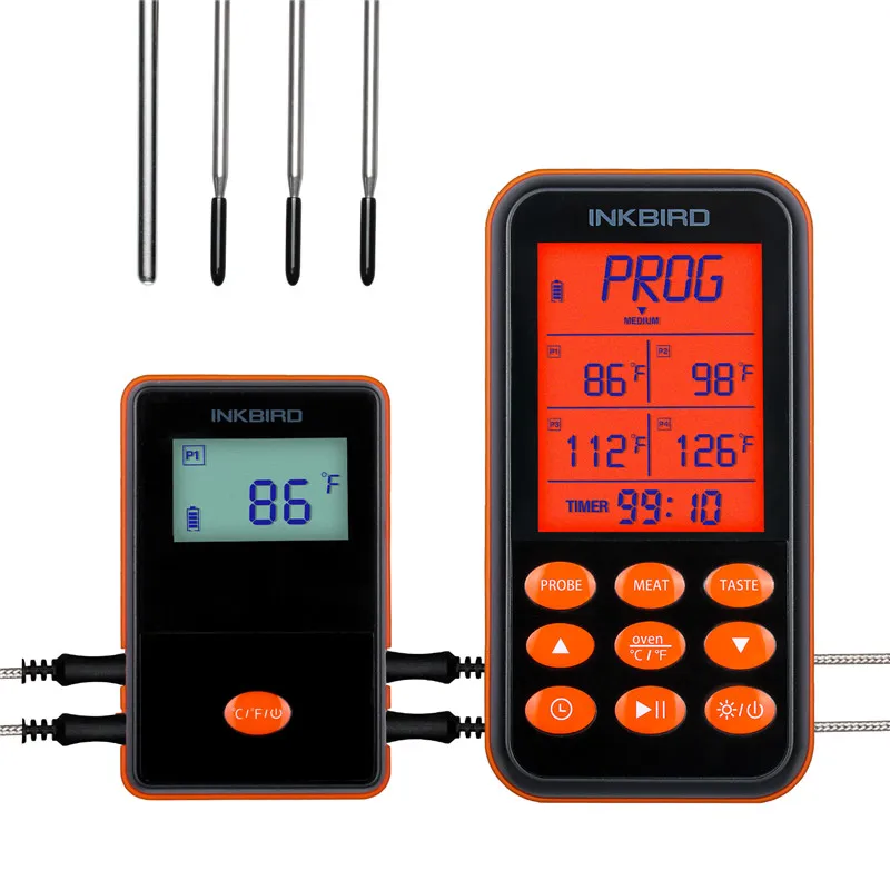 Inkbird BBQ Grill Thermometer Waterproof IRF-4S With Four Probes 1000 Feet USB Charging For Oven Meat Grill Free App Control
Inkbird BBQ Grill Thermometer Waterproof IRF-4S With Four Probes 1000 Feet USB Charging For Oven Meat Grill Free App Control