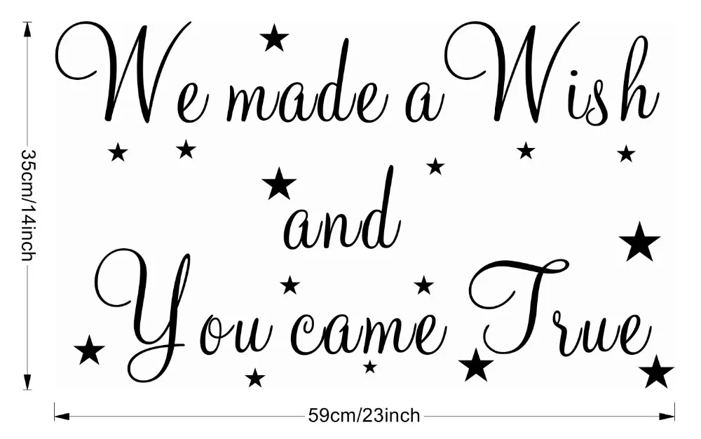 2017 New Design We Made A Wish And You Come True Children's Bedroom Wall Decal Sticker
2017 New Design We Made A Wish And You Come True Children's Bedroom Wall Decal Sticker