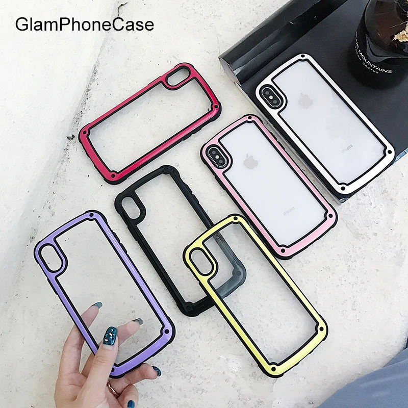 GlamPhoneCase противоударный простой однотонный чехол для телефона iPhone XS Max XR 8 8plus 7 7plus