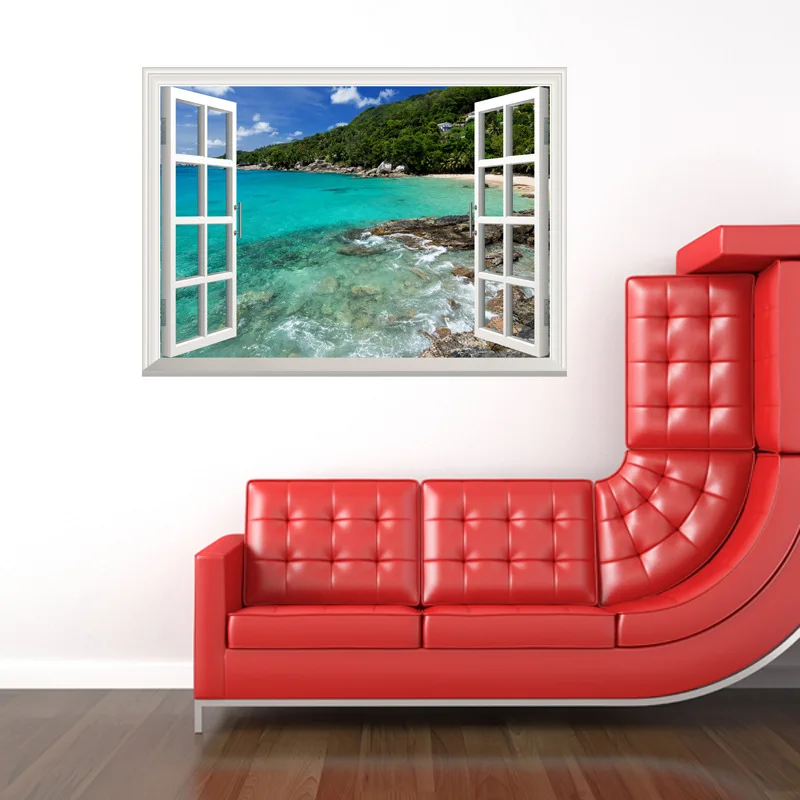 3D Space Star Wall Sticker PVC Decals Sofa Background Bedroom Living Room Decoration Ceilling Wallpaper Fake Window | Дом и сад