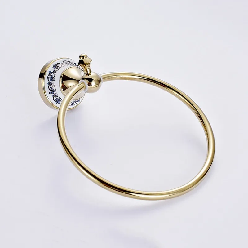 Free shipping Gold plated bathroom accessories Luxury style copper ceramic bathroom towel ring towel hanger
Free shipping Gold plated bathroom accessories Luxury style copper ceramic bathroom towel ring towel hanger