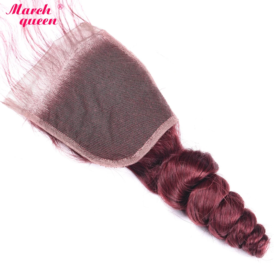 March Queen Indian Hair Weave Bundles With Closure 99J Color Non-Remy Human Hair Loose Wave Bundles With 4x4 Lace Closure 150%
March Queen Indian Hair Weave Bundles With Closure 99J Color Non-Remy Human Hair Loose Wave Bundles With 4x4 Lace Closure 150%