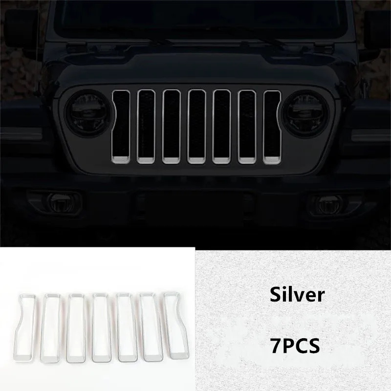 For Jeep Wrangler JL 2018 7PCS ABS Chrome Car Front Hood Mesh Grill Grille Decorative Cover Trim Car Styling Accessories
For Jeep Wrangler JL 2018 7PCS ABS Chrome Car Front Hood Mesh Grill Grille Decorative Cover Trim Car Styling Accessories