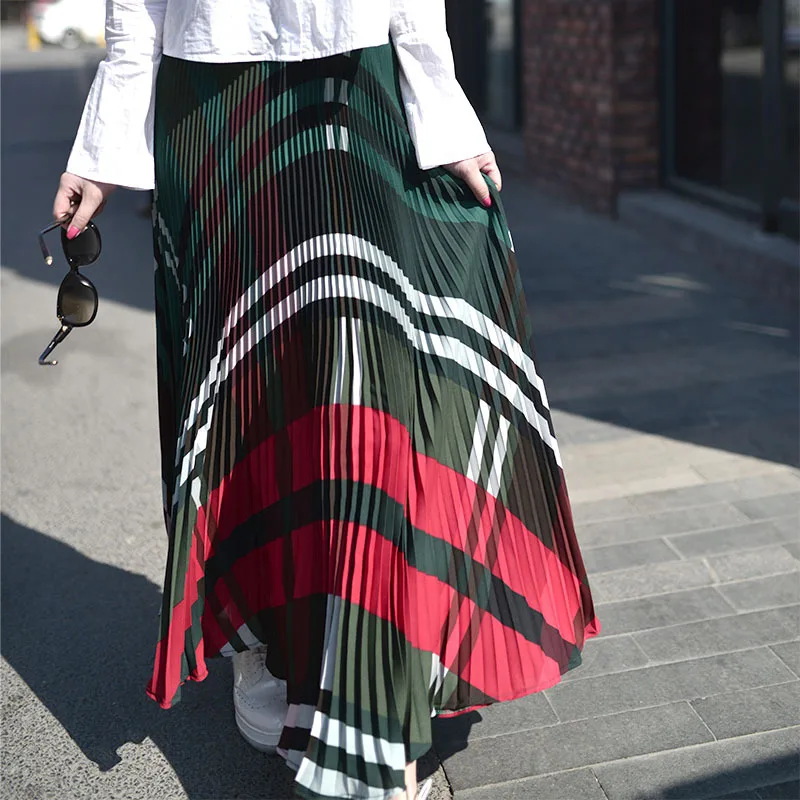 FLOWER SKY Summer Fashion Vintage Plaid Print Party Maxi Skirt Slim High Waist Beach Long Pleated Skirts for Women Ladies
FLOWER SKY Summer Fashion Vintage Plaid Print Party Maxi Skirt Slim High Waist Beach Long Pleated Skirts for Women Ladies