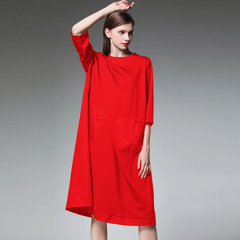 Plus size womens fashion joint dresses casual loose high waist crew neck Elegant long dress Big size spring summer new oversize 
Plus size womens fashion joint dresses casual loose high waist crew neck Elegant long dress Big size spring summer new oversize