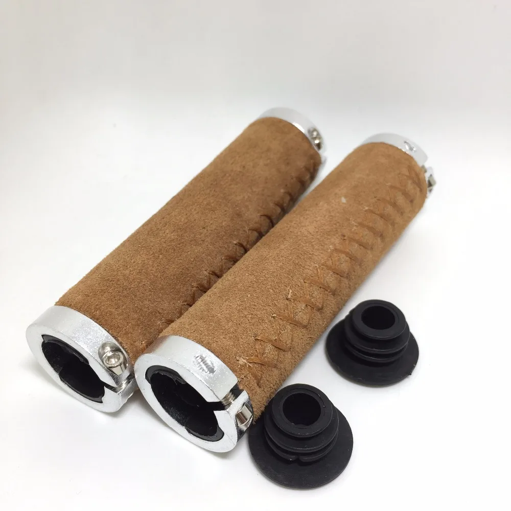 Leather Bike Anti-plush Leather Bicycle Grips Breathable Sweat Retro Mountain Handlebar Sets Brown Back Dark Green Q1064
Leather Bike Anti-plush Leather Bicycle Grips Breathable Sweat Retro Mountain Handlebar Sets Brown Back Dark Green Q1064