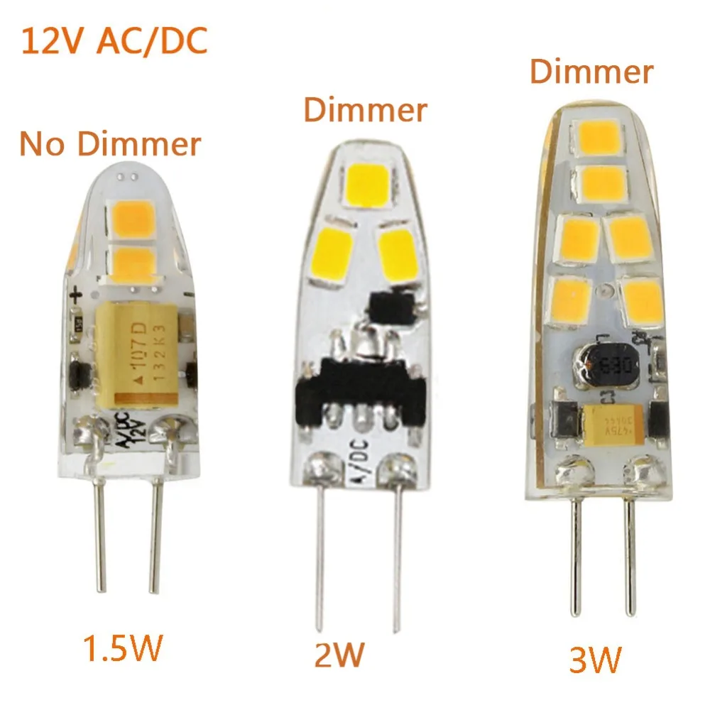 

5PCS YL LED G4 AC DC 12V 1.5W 3W Dimmable G4 2835 SMD 4 LEDS 12 LED Corn Bulb Light Spotlight Crystal Replace Halogen LED Bulbs