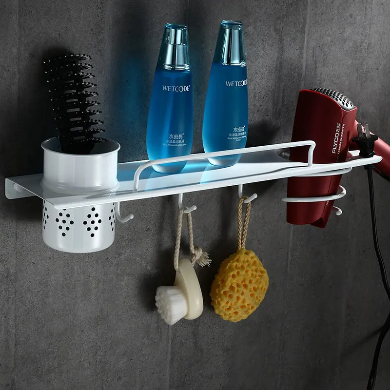 Hair dryer Holder Bathroom Shelf 304 Stainless Steel Wall Mounted Hair Dryer Rack With Cup and Hooks White Bathroom Hardware
Hair dryer Holder Bathroom Shelf 304 Stainless Steel Wall Mounted Hair Dryer Rack With Cup and Hooks White Bathroom Hardware