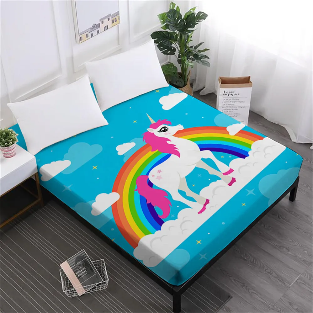 Cute Cartoon Bed Sheets Colorful Unicorn Print Fitted Sheet Girls Kids Sweet Sheet Soft Bedclothes Mattress Cover Elastic D45
Cute Cartoon Bed Sheets Colorful Unicorn Print Fitted Sheet Girls Kids Sweet Sheet Soft Bedclothes Mattress Cover Elastic D45