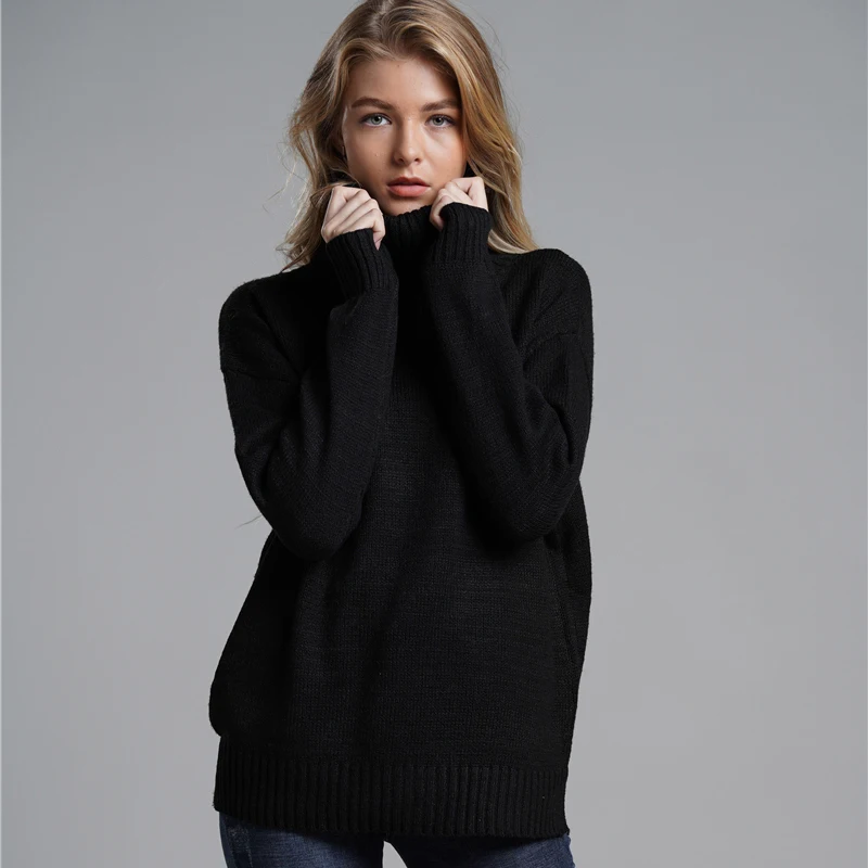 Fashion Loose Women's Knitted Sweaters Long Sleeve Solid Turtleneck Pullovers 2019 New Autumn Winter Female's Casual Clothing
Fashion Loose Women's Knitted Sweaters Long Sleeve Solid Turtleneck Pullovers 2019 New Autumn Winter Female's Casual Clothing