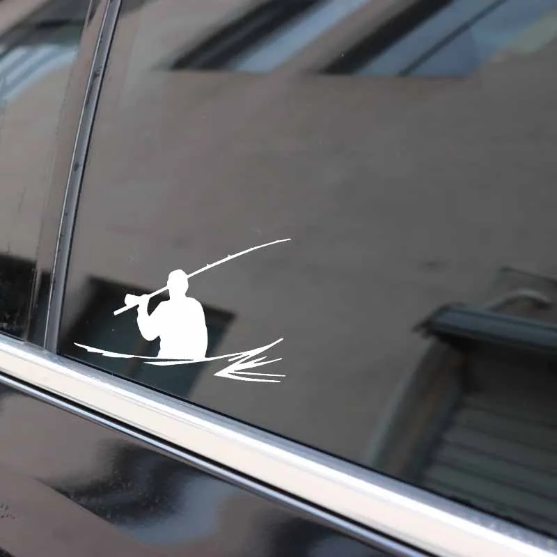 YJZT 15CM*10.4CM Simplicity Ship Water Wave Reflection Fishing Vinly Decal Beautiful Car Sticker Cool Black/Silver C27-0462 | Автомобили и