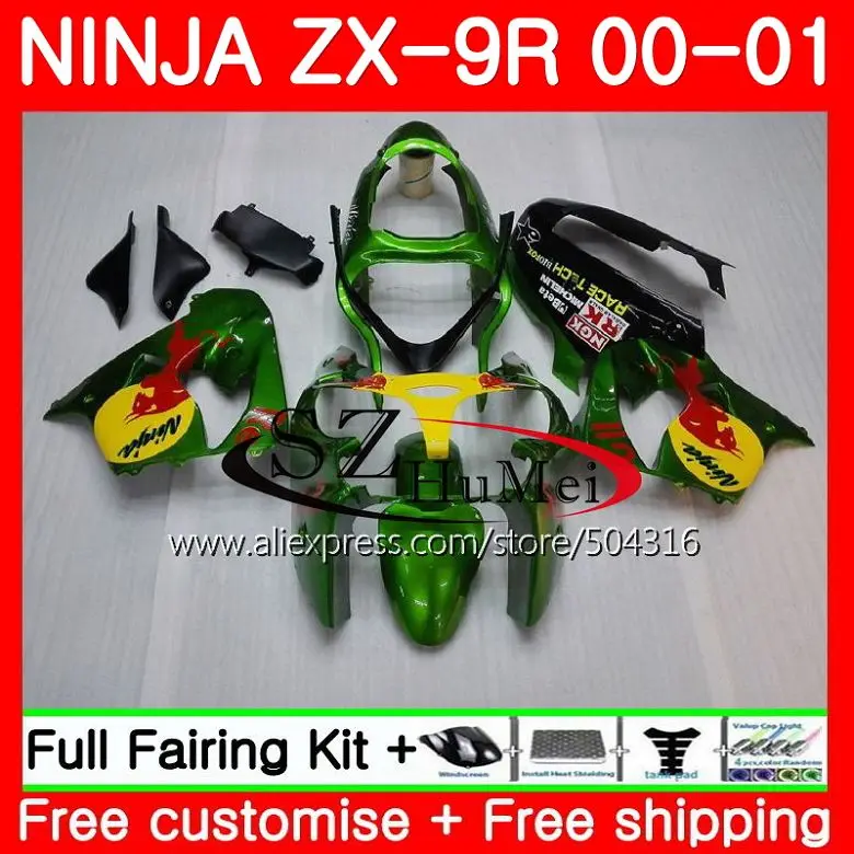 Body For KAWASAKI NINJA ZX9 R ZX900 ZX 9R 00-01 ZX 900 26SH12 green black ZX 9 R 900CC ZX9R 00 01 ZX-9R 2000 2001 Fairings kit
Body For KAWASAKI NINJA ZX9 R ZX900 ZX 9R 00-01 ZX 900 26SH12 green black ZX 9 R 900CC ZX9R 00 01 ZX-9R 2000 2001 Fairings kit