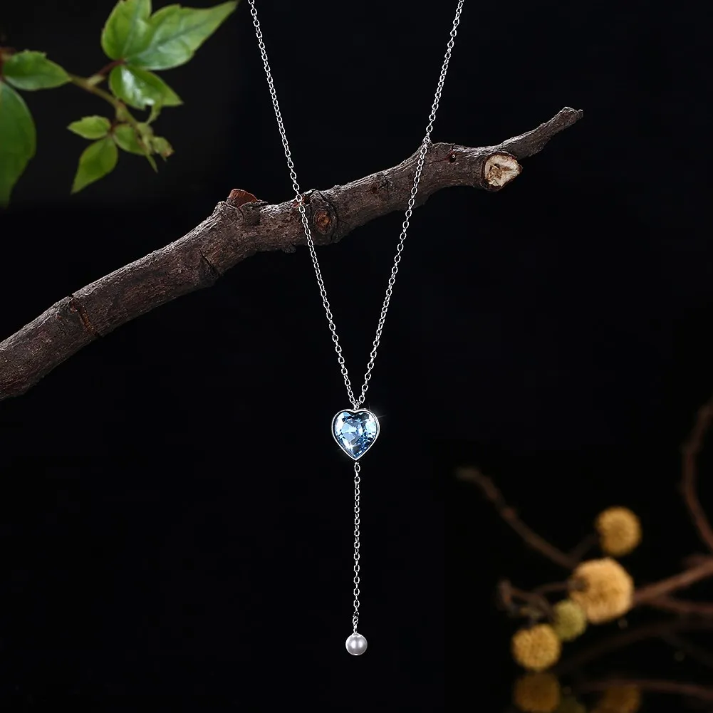 Romantic Blue Crystal Necklaces Women 925 Sterling Silver Heart Pendants & Necklaces Fashion Silver 925 Crystal Jewelry
Romantic Blue Crystal Necklaces Women 925 Sterling Silver Heart Pendants & Necklaces Fashion Silver 925 Crystal Jewelry