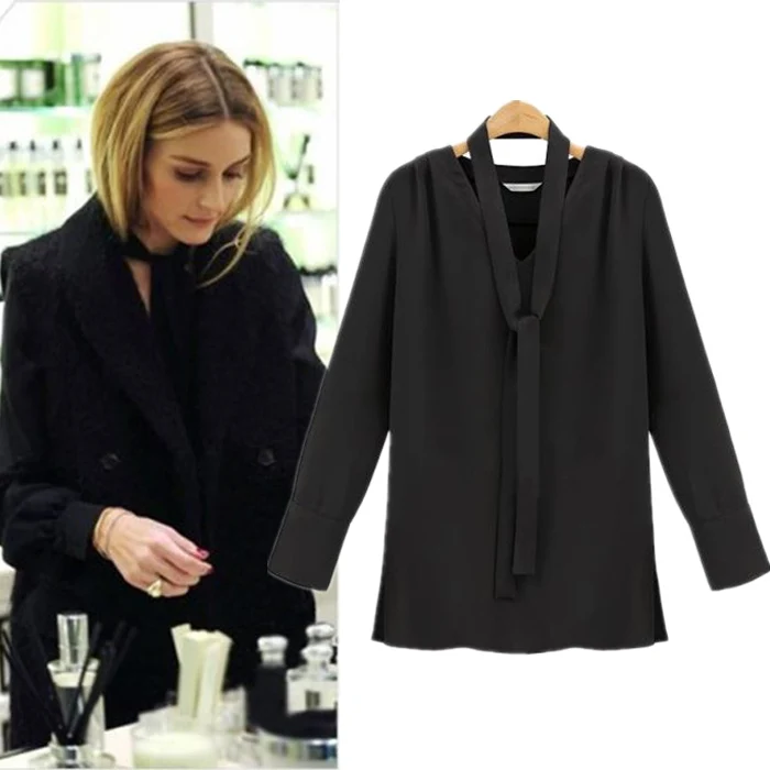 Spring New Ladies Chiffon Shirt with Neck Strap Decoration, V-neck Long Sleeve Chiffon Blouse Top
Spring New Ladies Chiffon Shirt with Neck Strap Decoration, V-neck Long Sleeve Chiffon Blouse Top