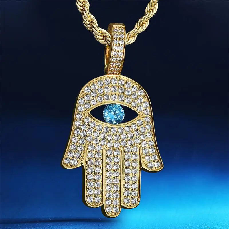 DNSCHIC Iced Out Hamsa Hand with CZ Stone Pendant Hip Hop Necklace Jewelry for Men Women for Wholesale Agent
DNSCHIC Iced Out Hamsa Hand with CZ Stone Pendant Hip Hop Necklace Jewelry for Men Women for Wholesale Agent
