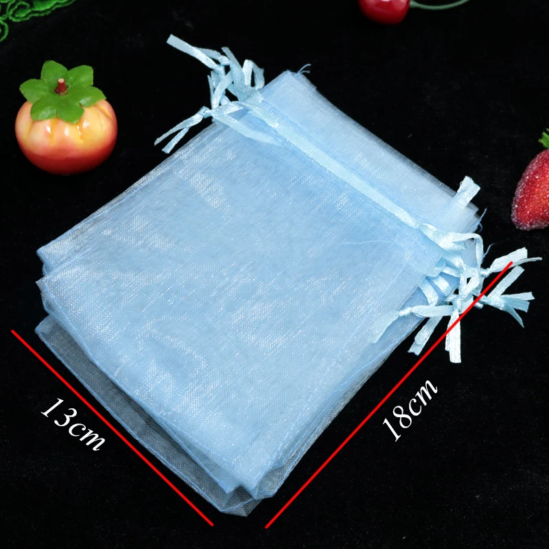 Wholesale 500pcs/lot Drawable Sky Blue Organza Bags 13x18cm Wedding Favors Christmas Gift Bag Jewelry Packaging Bags & Pouches
Wholesale 500pcs/lot Drawable Sky Blue Organza Bags 13x18cm Wedding Favors Christmas Gift Bag Jewelry Packaging Bags & Pouches