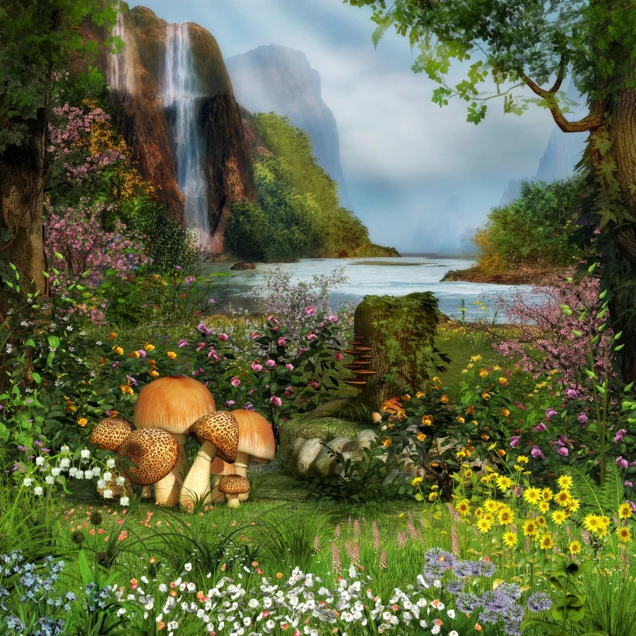 Mushroom Photography Background Dreamy Green Grass Tree Flower Mountain Natural Waterfall Scenic Backdrop Photocall Photo Studio
Mushroom Photography Background Dreamy Green Grass Tree Flower Mountain Natural Waterfall Scenic Backdrop Photocall Photo Studio