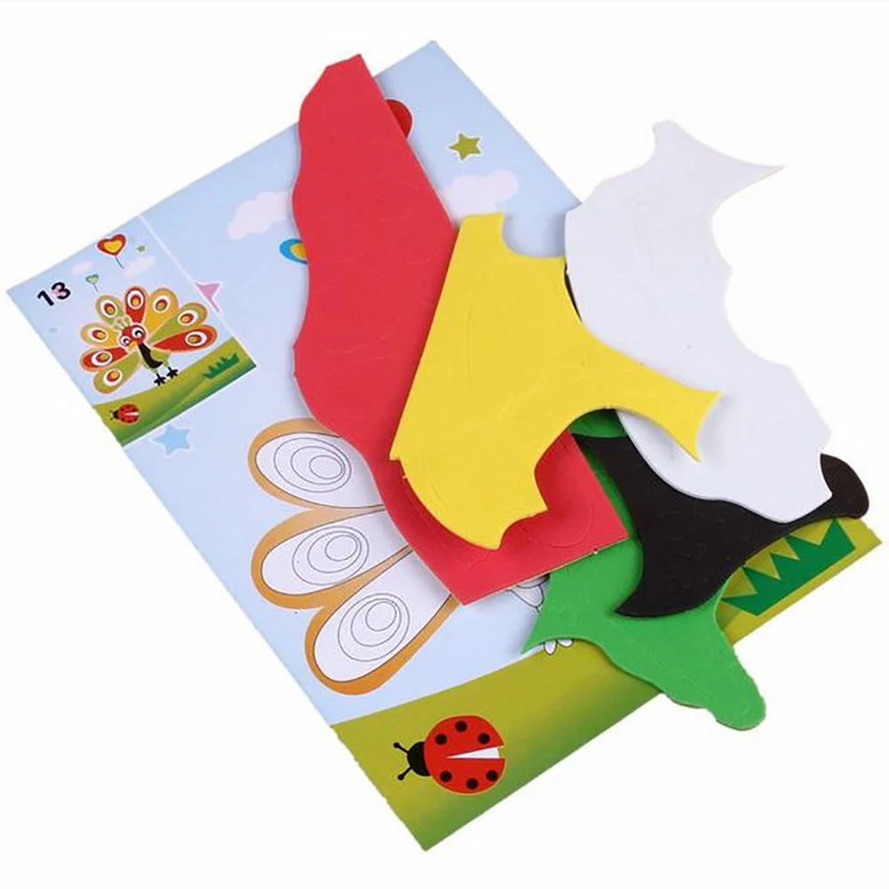 3D Eva foam puzzle Stickers paper self adhesive handicraft Handmade DIY Toys For Children Creative intelligence education | Игрушки и