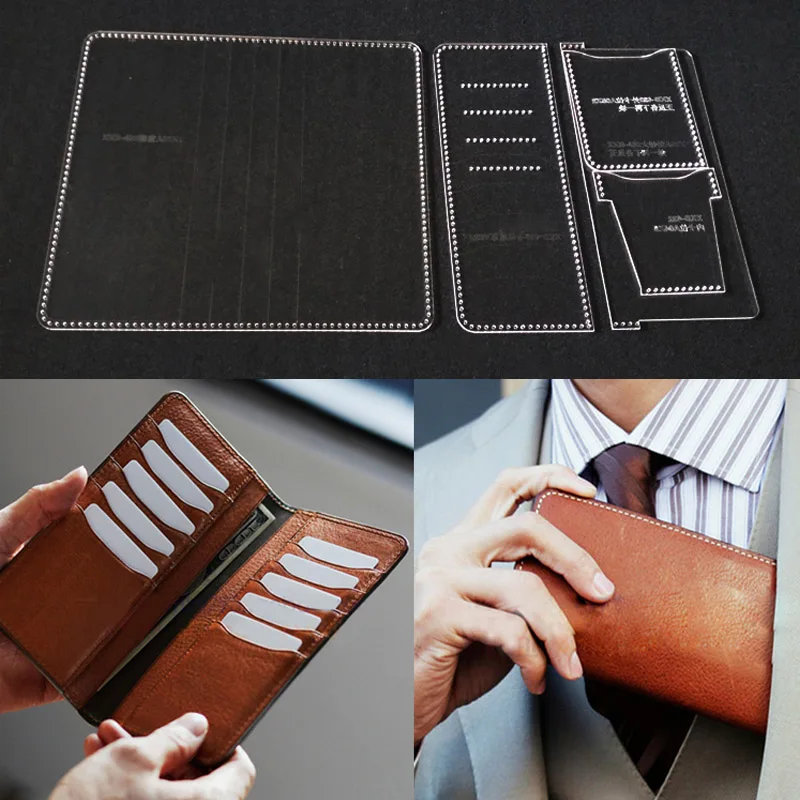 Acrylic Stencil Leather Template Home Leathercraft Sewing Pattern Tools Accessory A long wallet with a wallet 9.5*19.5*2cm
Acrylic Stencil Leather Template Home Leathercraft Sewing Pattern Tools Accessory A long wallet with a wallet 9.5*19.5*2cm