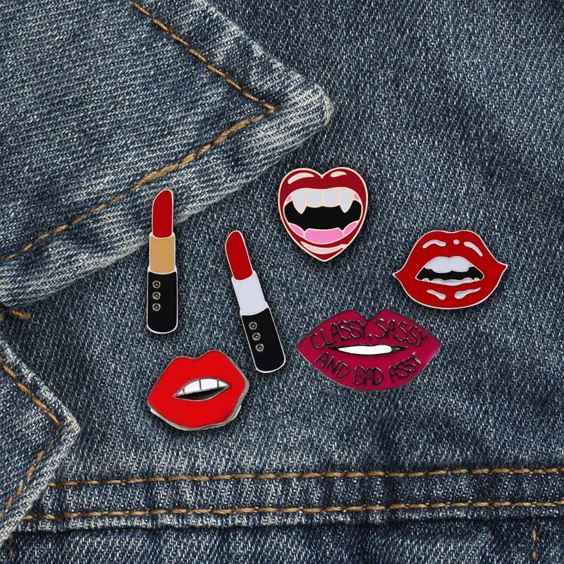Sexy Women Lips Lipstick Metal Brooch Girl Dress Clothes Lapel Enamel Pins Corsage Backpack Badges Cartoon Makeup Jewelry Gifts
Sexy Women Lips Lipstick Metal Brooch Girl Dress Clothes Lapel Enamel Pins Corsage Backpack Badges Cartoon Makeup Jewelry Gifts
