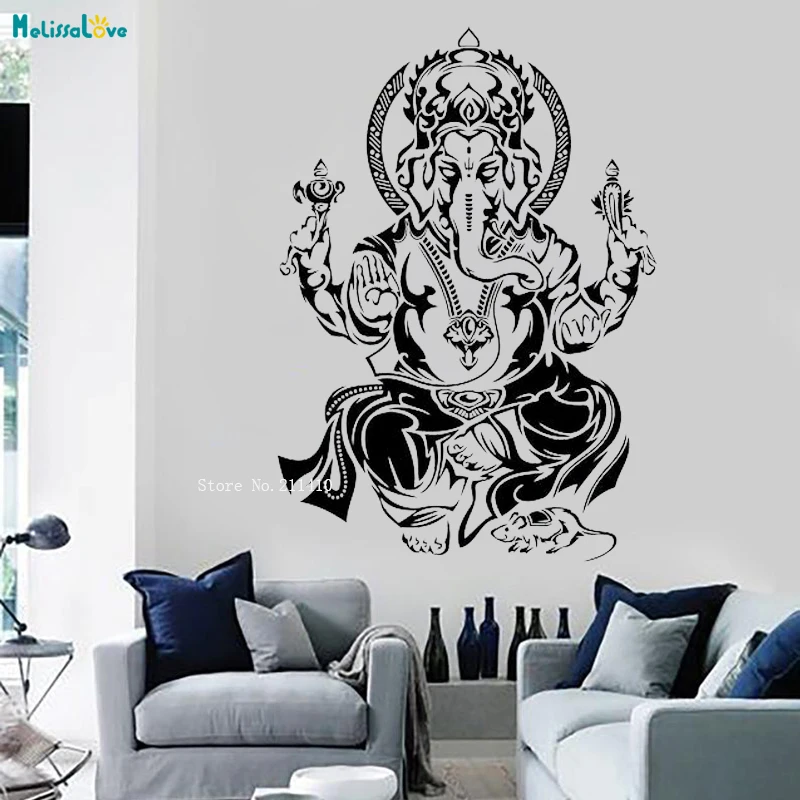 Фото Индуийский Бог индийский слон наклейка на стену Виниловая искусство индуизма