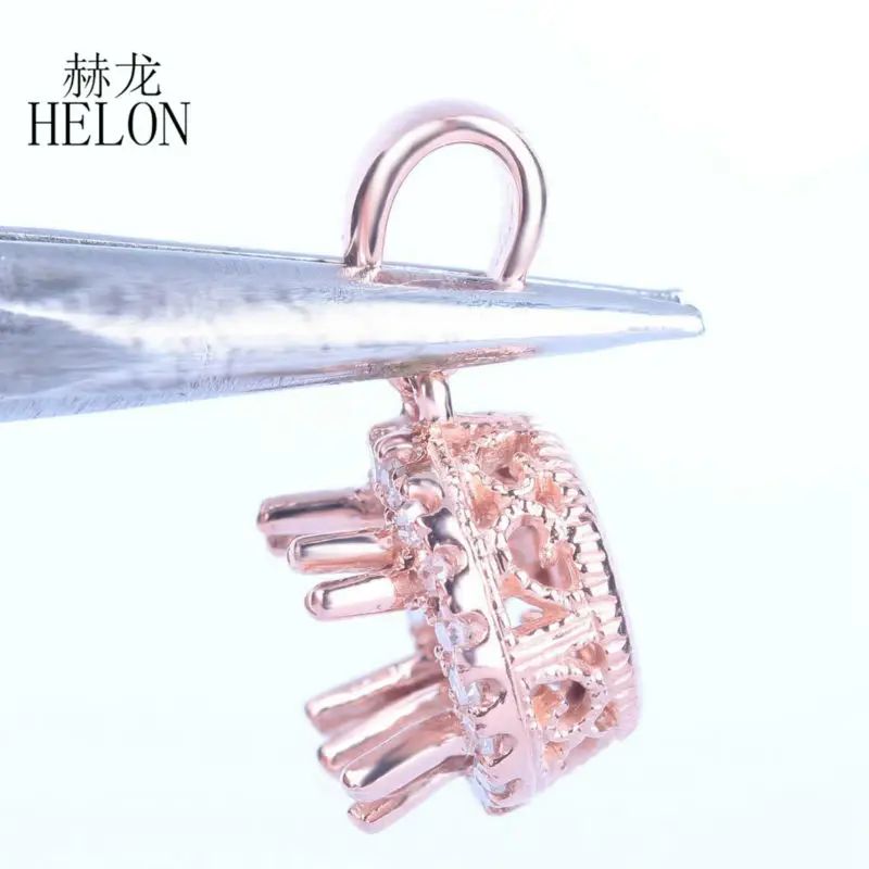 HELON Round Cut 6mm Solid 14K Rose Gold 0.14ct Natural Diamonds Semi Mount Pendant Setting Women Wedding Fine Jewelry Gift
HELON Round Cut 6mm Solid 14K Rose Gold 0.14ct Natural Diamonds Semi Mount Pendant Setting Women Wedding Fine Jewelry Gift