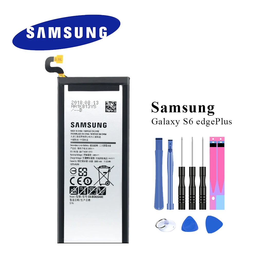 100% Оригинальный аккумулятор для Samsung Galaxy S6 edge Plus + EB BG928ABE G928P G928F G928V G9280 G9287 3000 мАч с